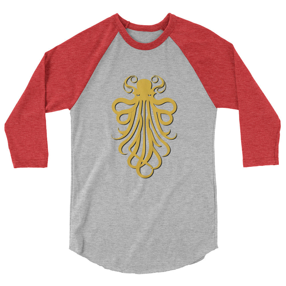 Awesome Orange Octopus No. 4 - 3/4 sleeve raglan