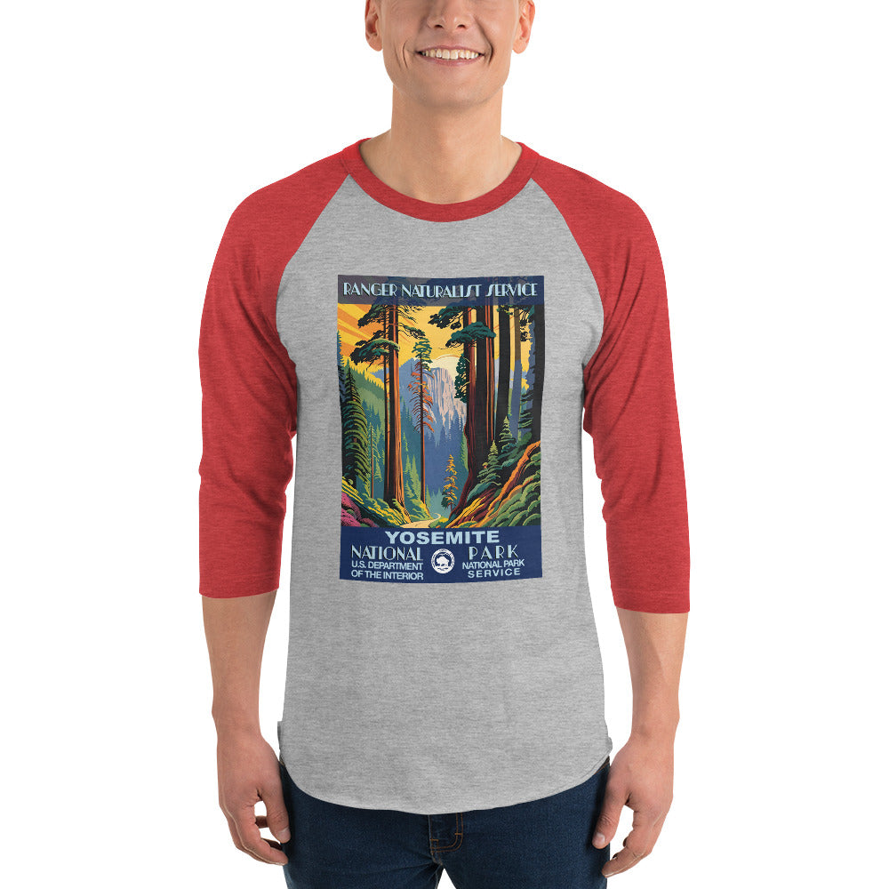 WPA National Park Collection - Yosemite National Park - 3/4 sleeve raglan shirt