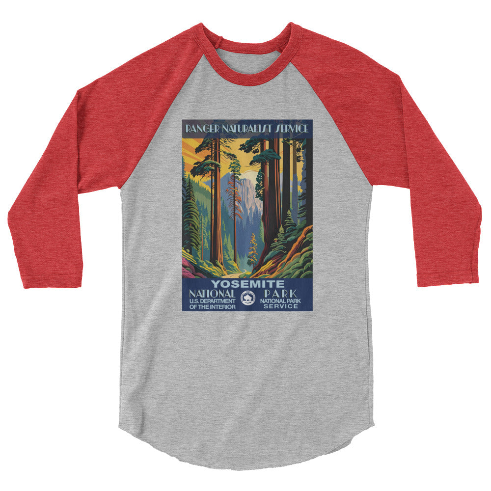 WPA National Park Collection - Yosemite National Park - 3/4 sleeve raglan shirt