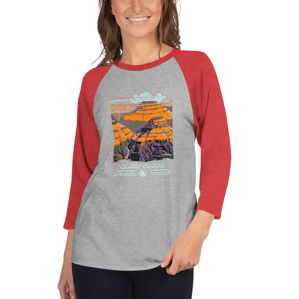 WPA National Park Collection - Grand Canyon National Park - 3/4 sleeve raglan shirt