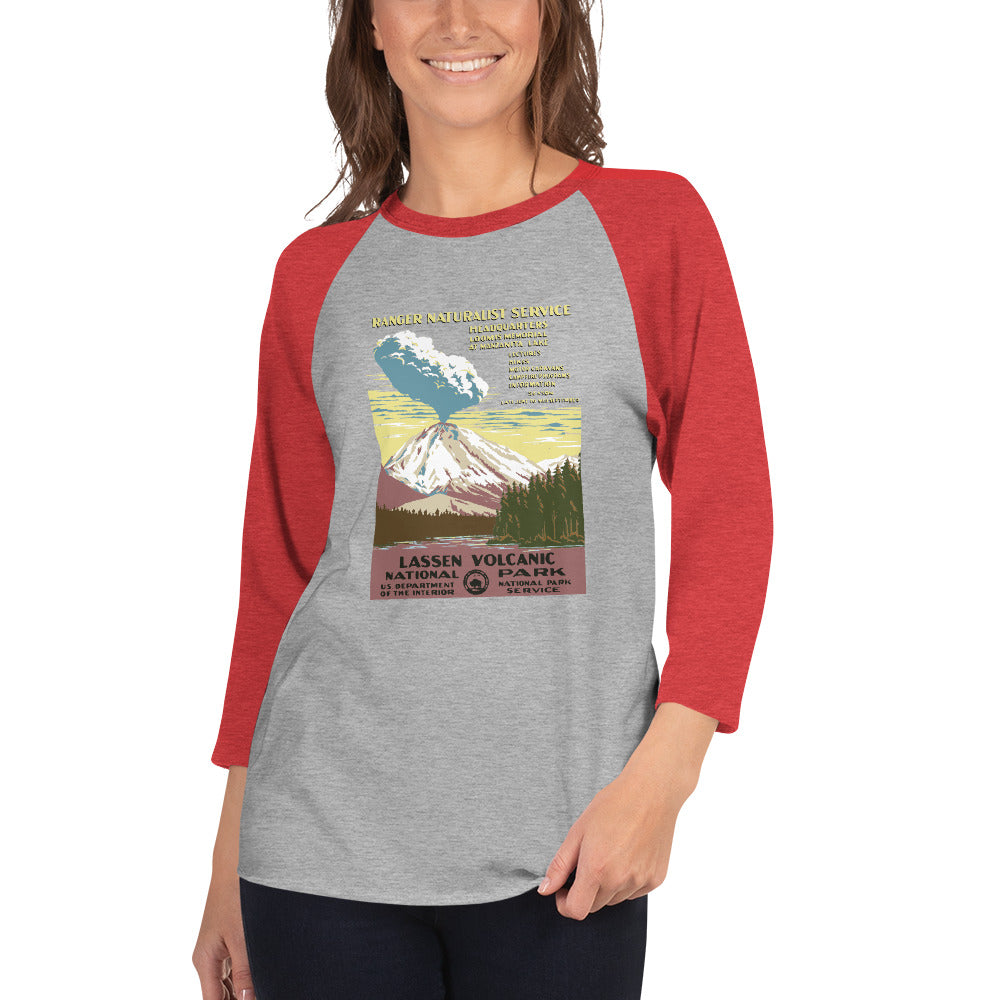 WPA National Park Collection - Lassen Volcanic National Park - 3/4 sleeve raglan shirt