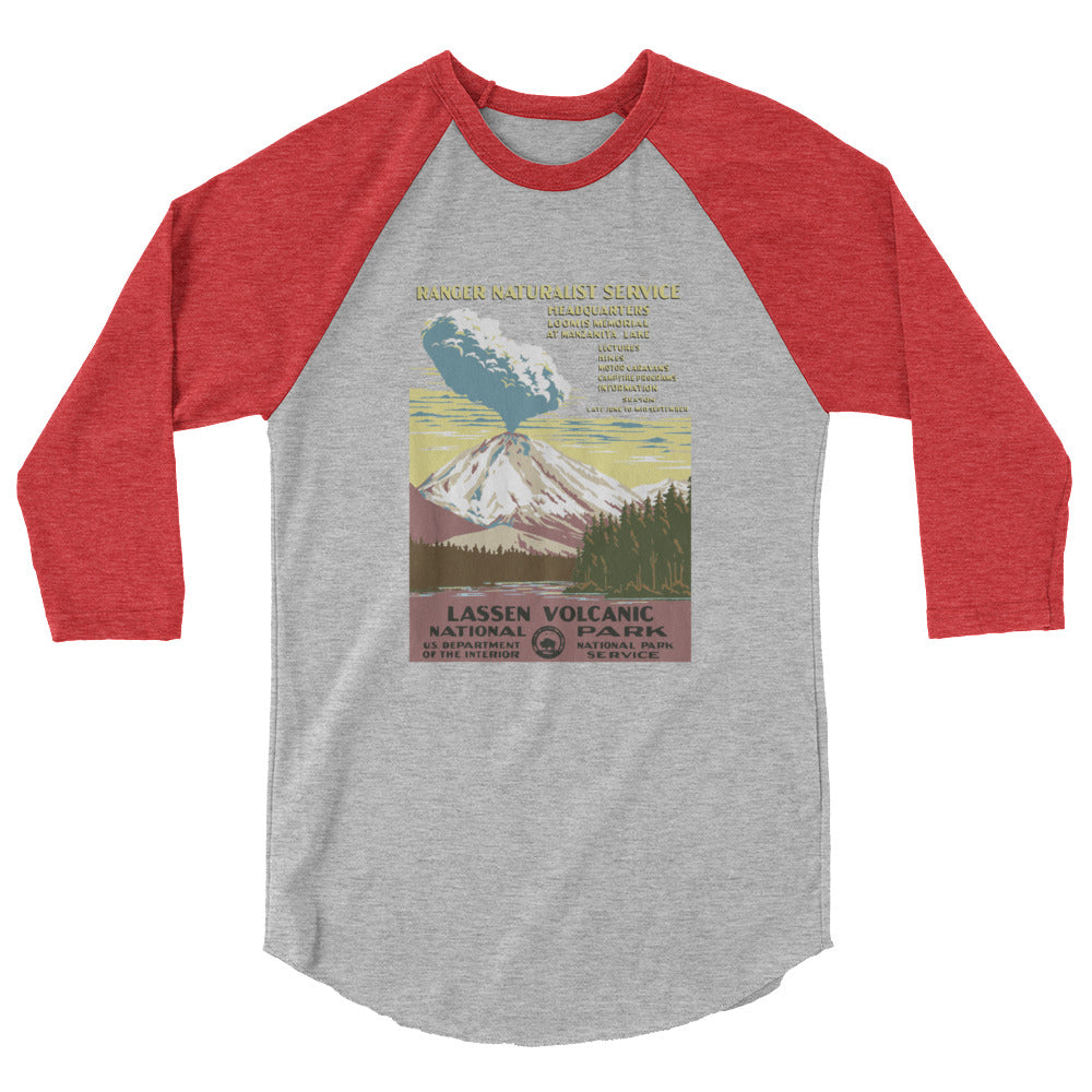 WPA National Park Collection - Lassen Volcanic National Park - 3/4 sleeve raglan shirt