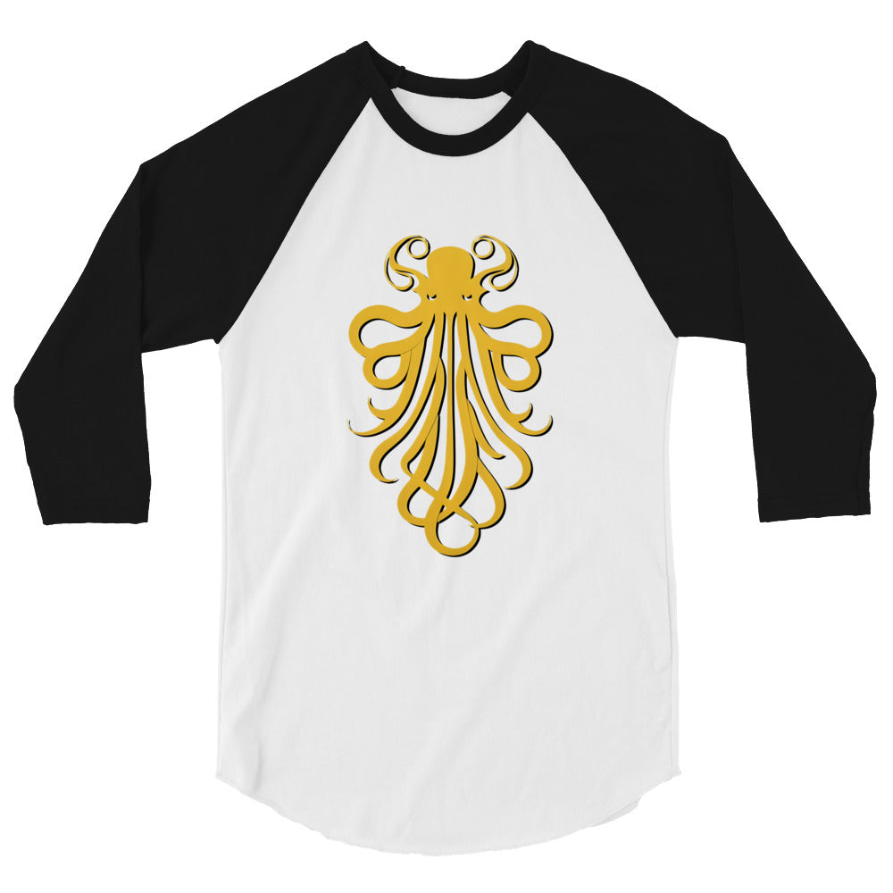 Awesome Orange Octopus No. 4 - 3/4 sleeve raglan