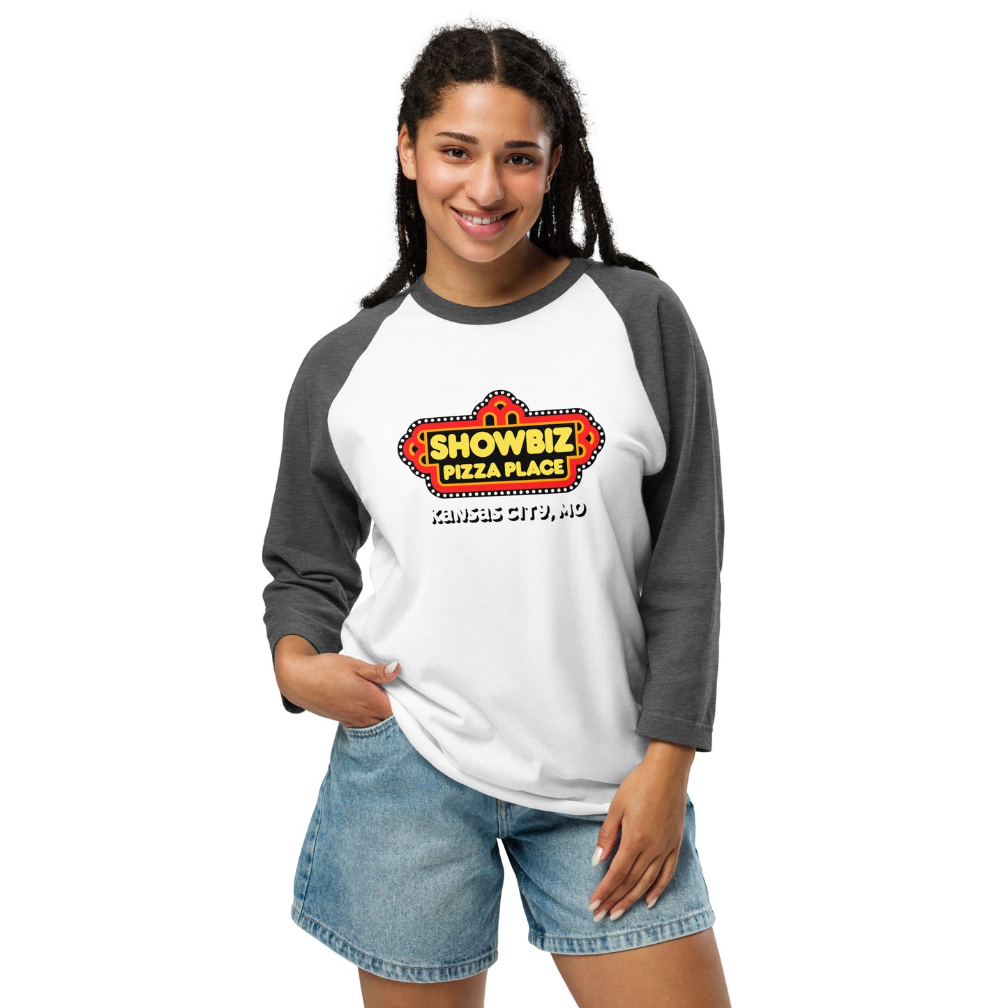 Forgotten Brands - Showbiz Pizza Place - 3/4 sleeve raglan shirt