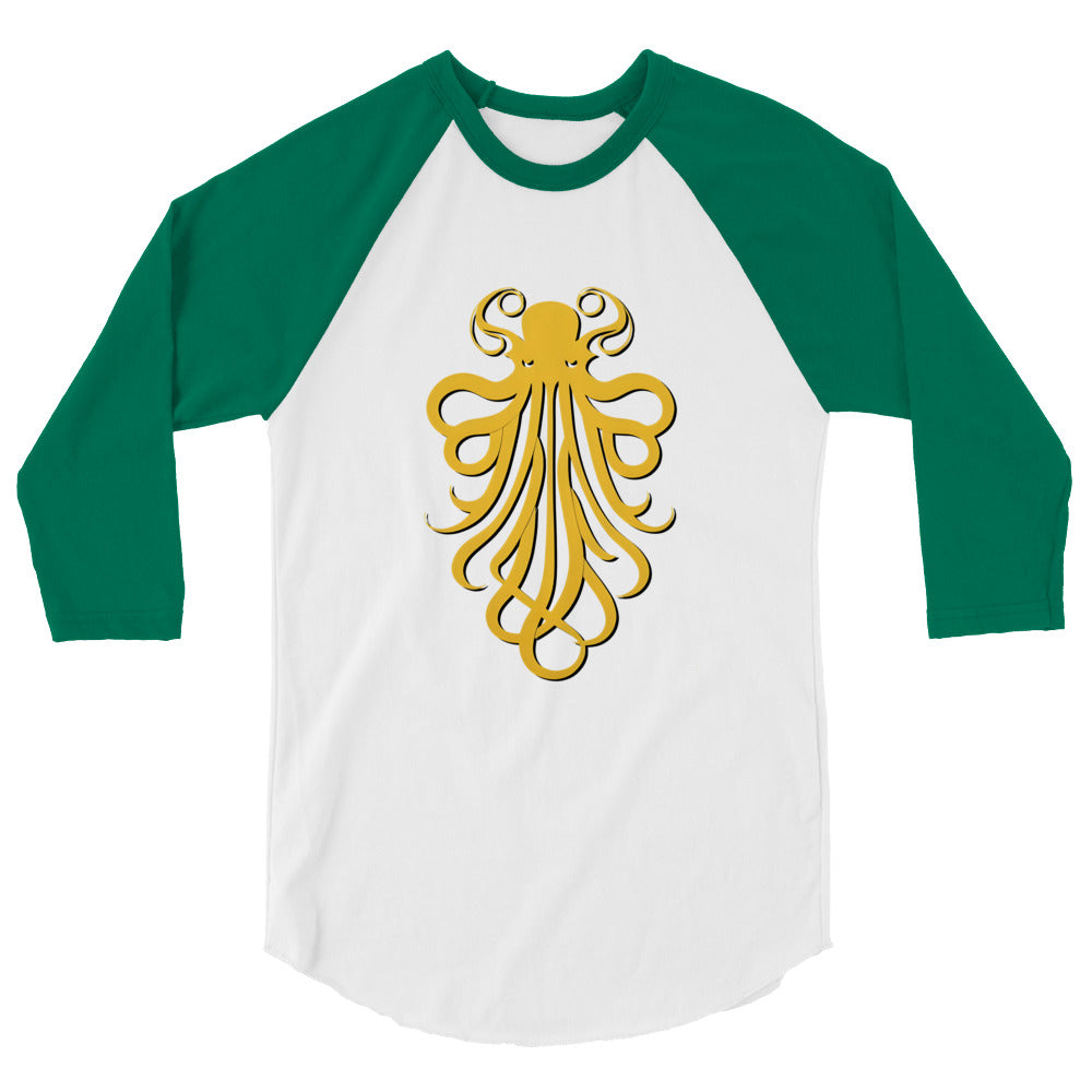 Awesome Orange Octopus No. 4 - 3/4 sleeve raglan