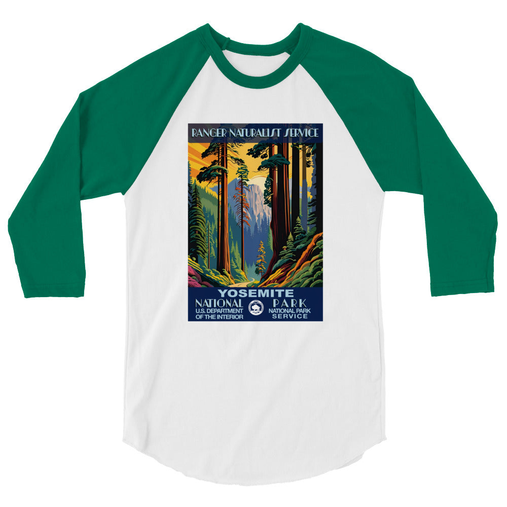 WPA National Park Collection - Yosemite National Park - 3/4 sleeve raglan shirt