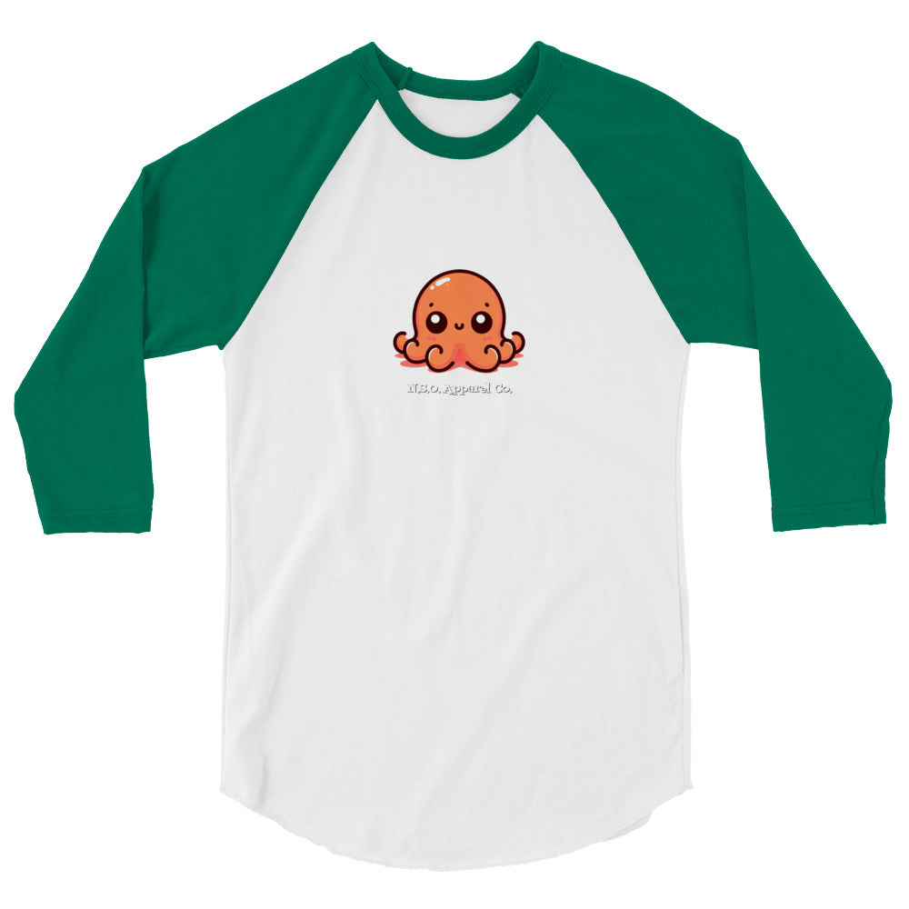 Awesome Orange Octopus No. 5 - 3/4 sleeve raglan shirt