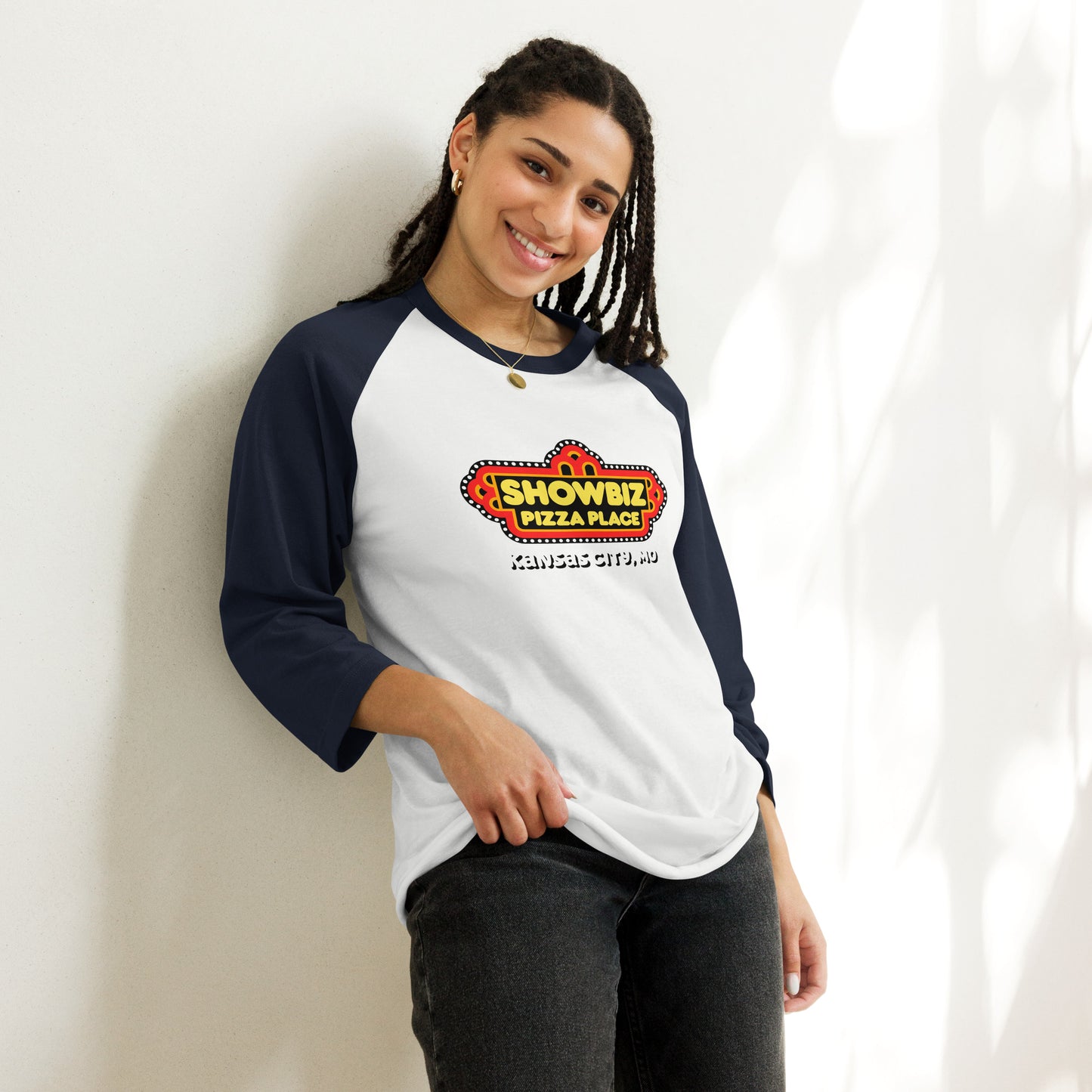 Forgotten Brands - Showbiz Pizza Place - 3/4 sleeve raglan shirt