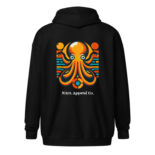 Awesome Orange Octopus No. 7 - zip hoodie (unisex)