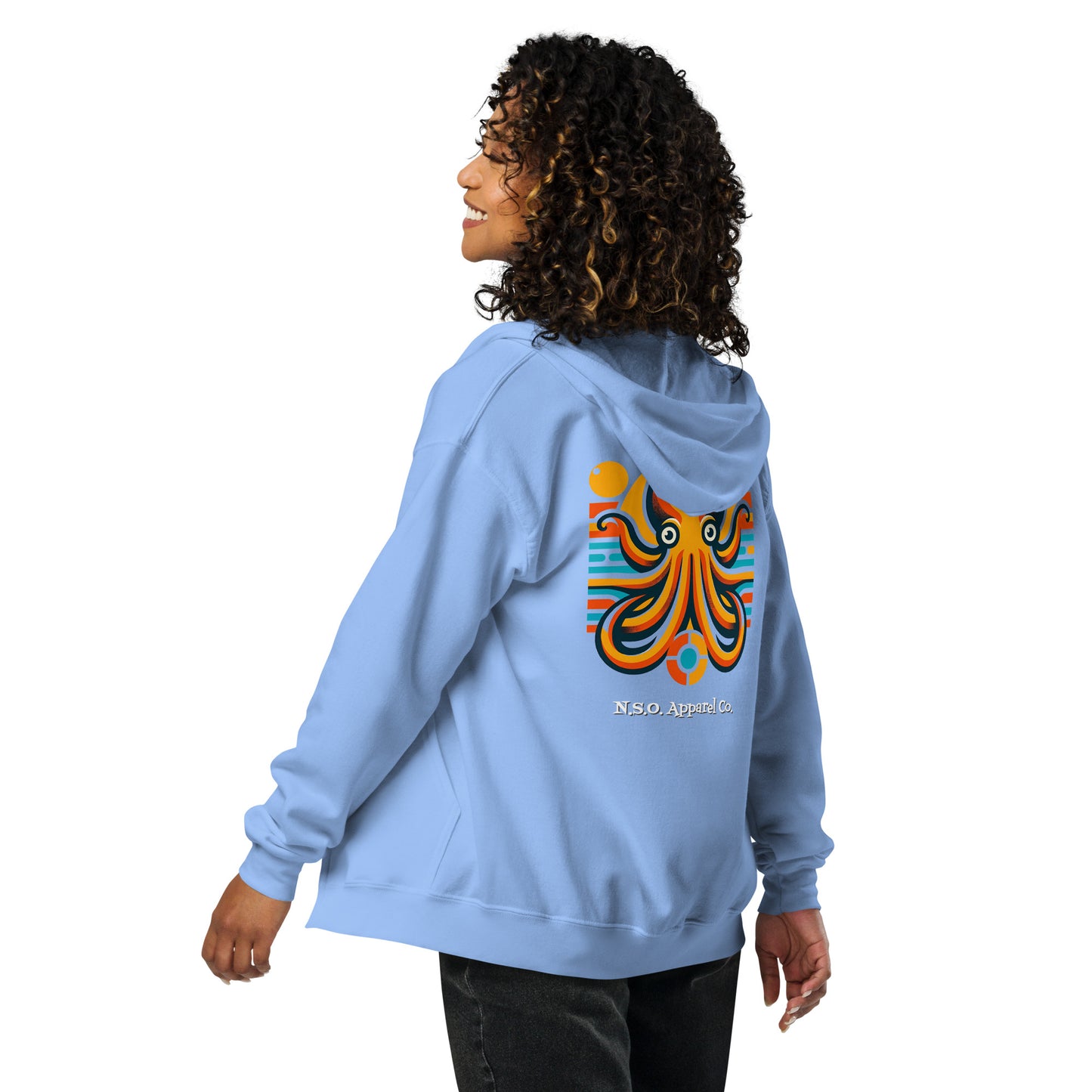 Awesome Orange Octopus No. 7 - zip hoodie (unisex)