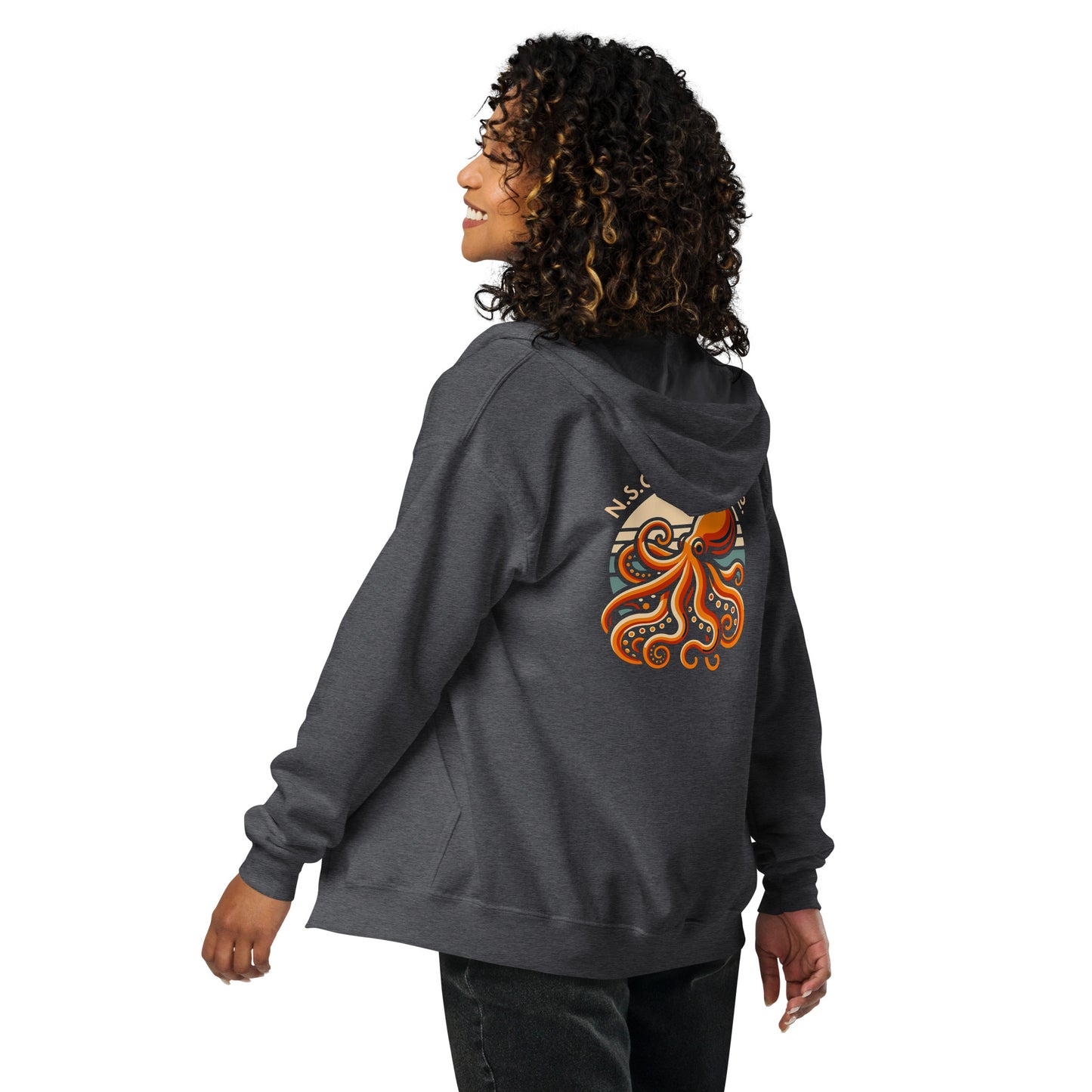 Awesome Orange Octopus No. 2 - zip hoodie (unisex)