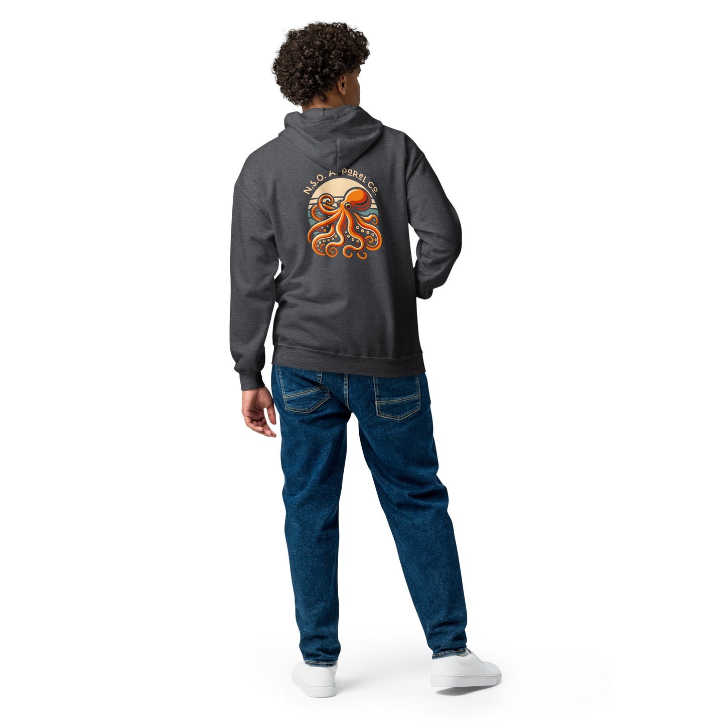 Awesome Orange Octopus No. 2 - zip hoodie (unisex)