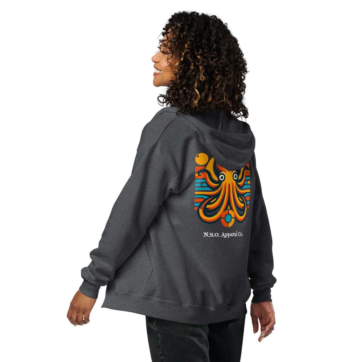 Awesome Orange Octopus No. 7 - zip hoodie (unisex)