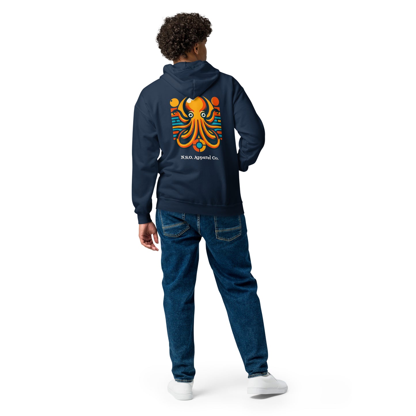 Awesome Orange Octopus No. 7 - zip hoodie (unisex)