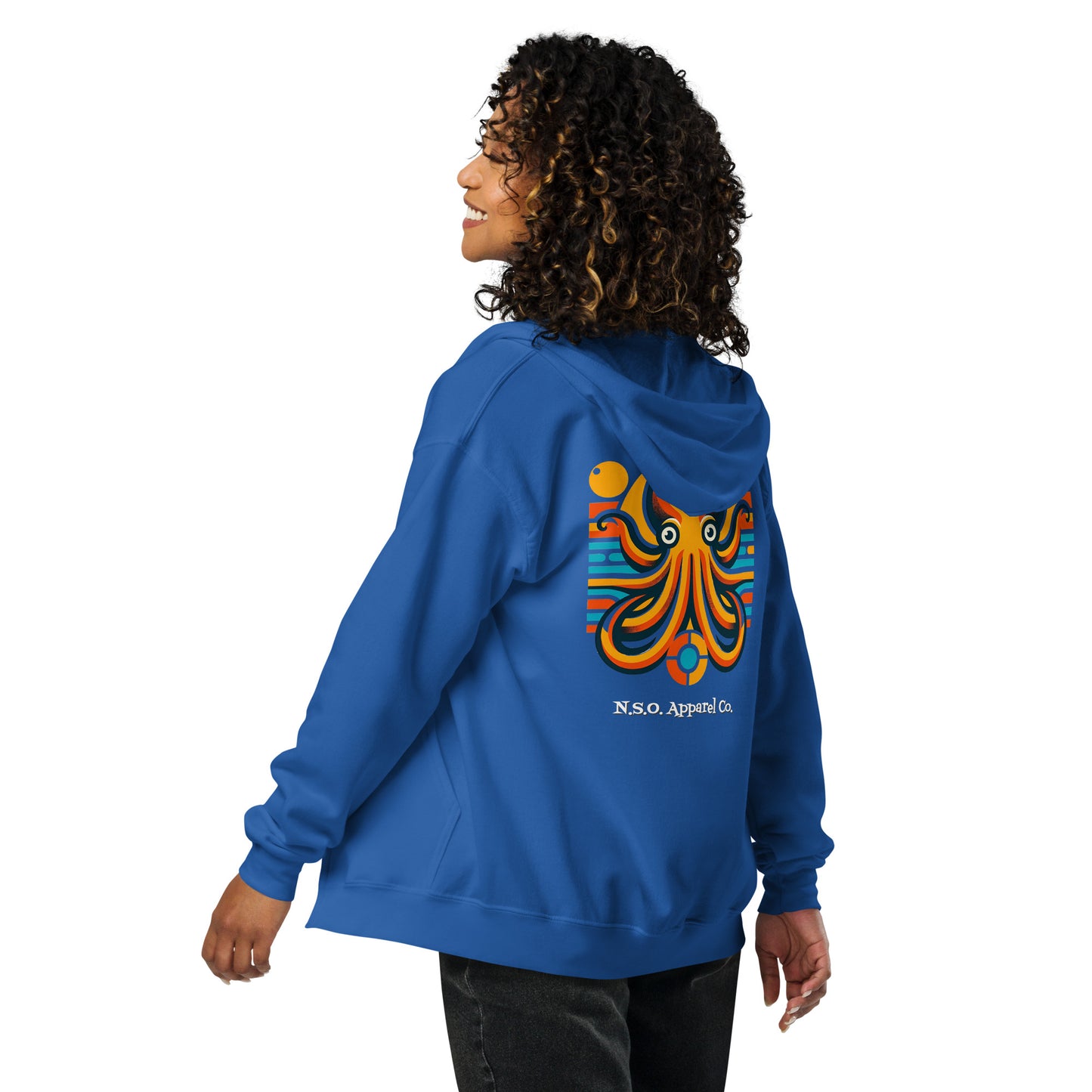 Awesome Orange Octopus No. 7 - zip hoodie (unisex)