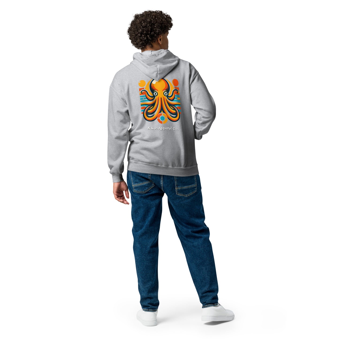 Awesome Orange Octopus No. 7 - zip hoodie (unisex)