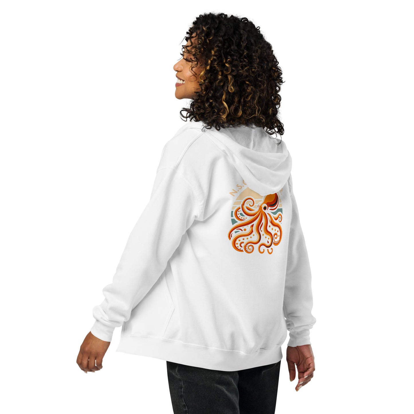 Awesome Orange Octopus No. 2 - zip hoodie (unisex)