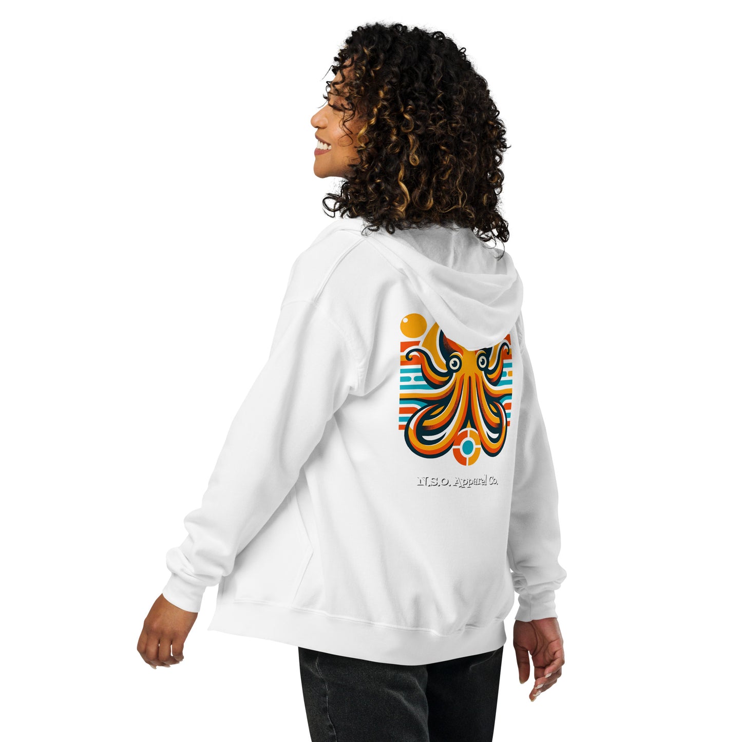 Awesome Orange Octopus No. 7 - zip hoodie (unisex)