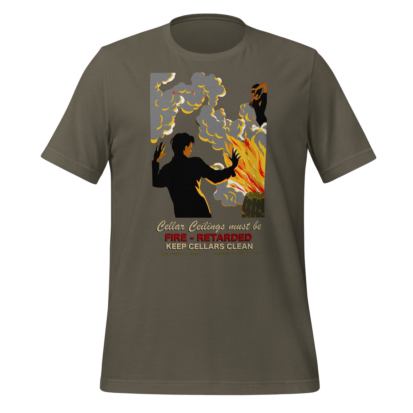 WPA - Caution Cellar Fires - Canvas Tee (unisex)