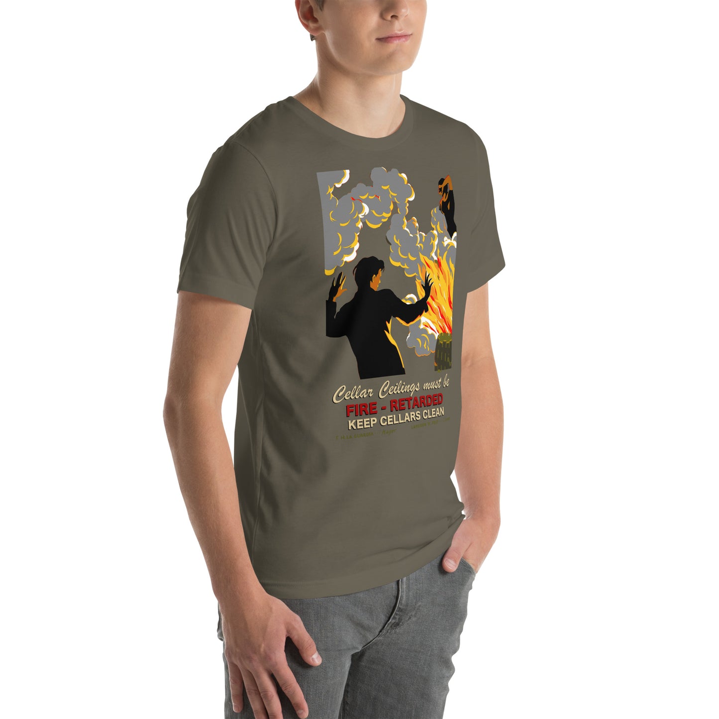 WPA - Caution Cellar Fires - Canvas Tee (unisex)