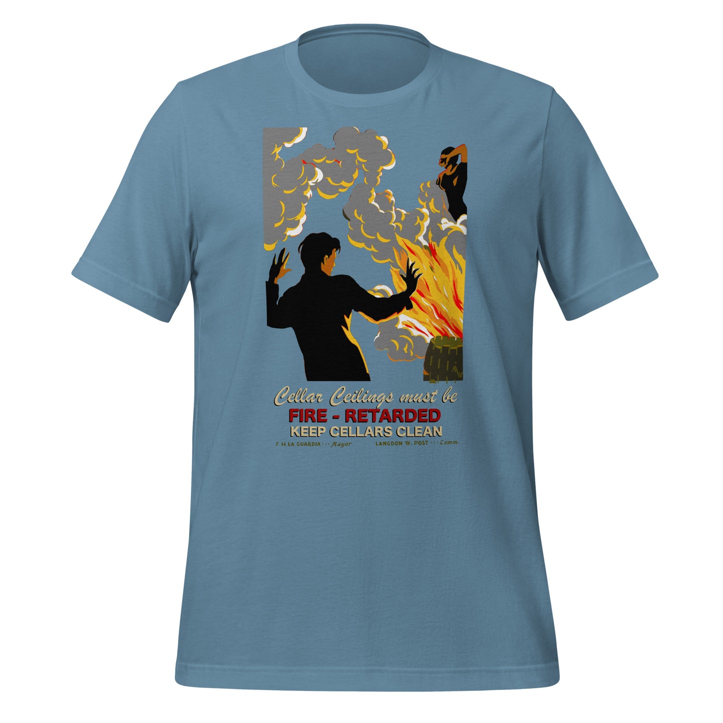 WPA - Caution Cellar Fires - Canvas Tee (unisex)