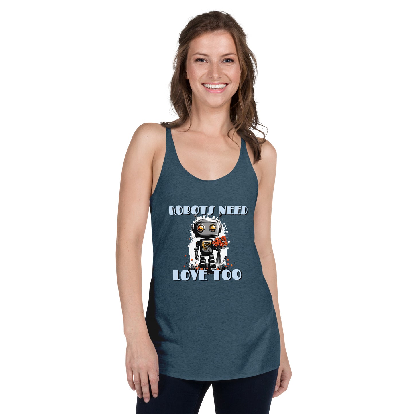 Robots Need Love Too No. 2 - Women's Racerback Tank