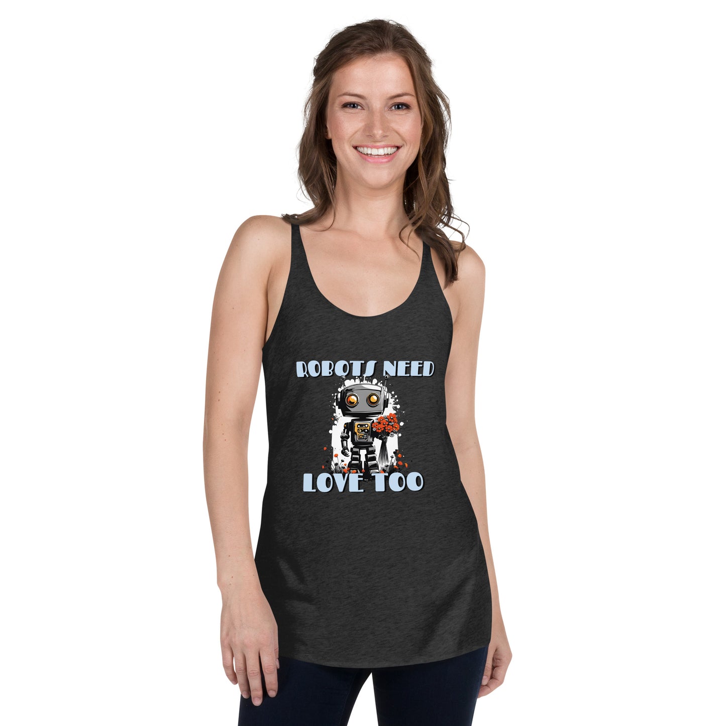 Robots Need Love Too No. 2 - Women's Racerback Tank