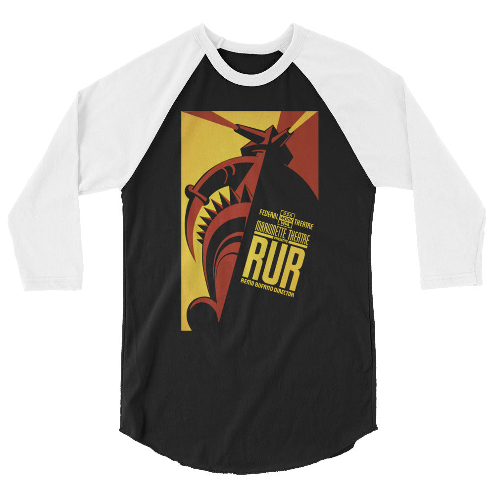 Rosssum's Universal Robots (RUR) - WPA Artwork - 3/4 sleeve raglan