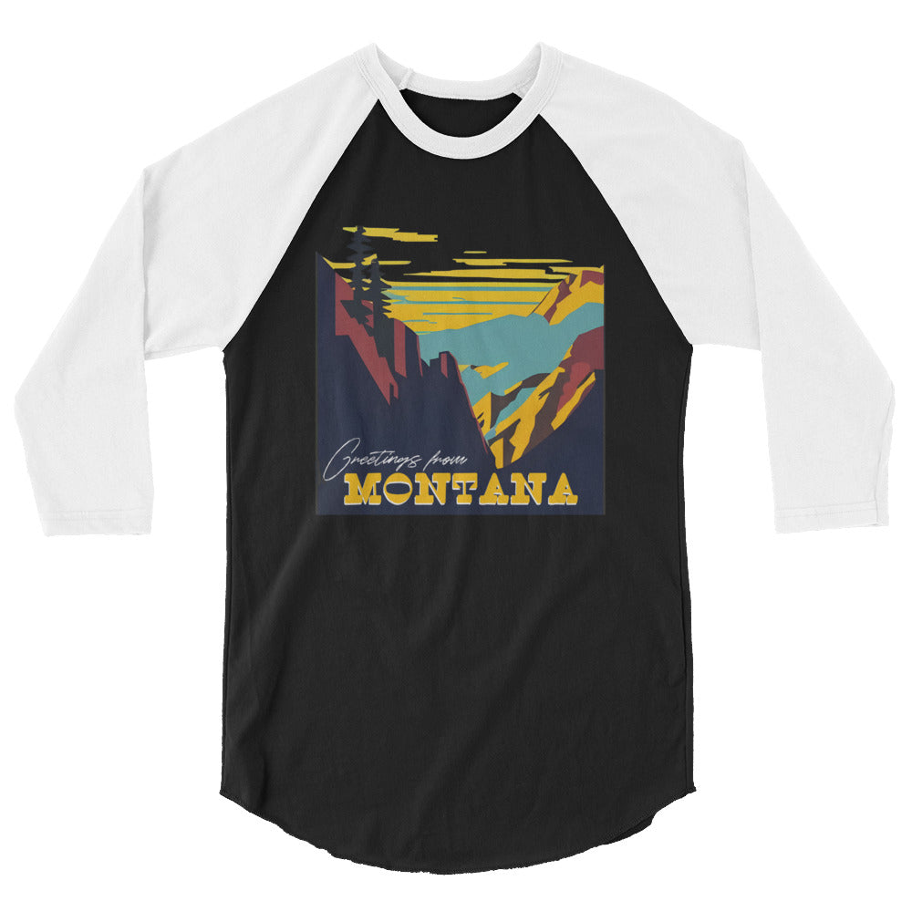 Greetings From Montana - 3/4 sleeve raglan (unisex)