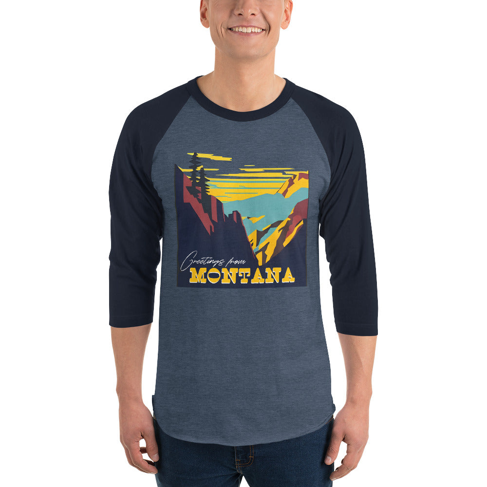 Greetings From Montana - 3/4 sleeve raglan (unisex)