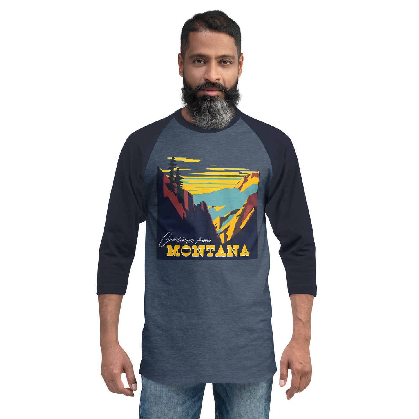 Greetings From Montana - 3/4 sleeve raglan (unisex)