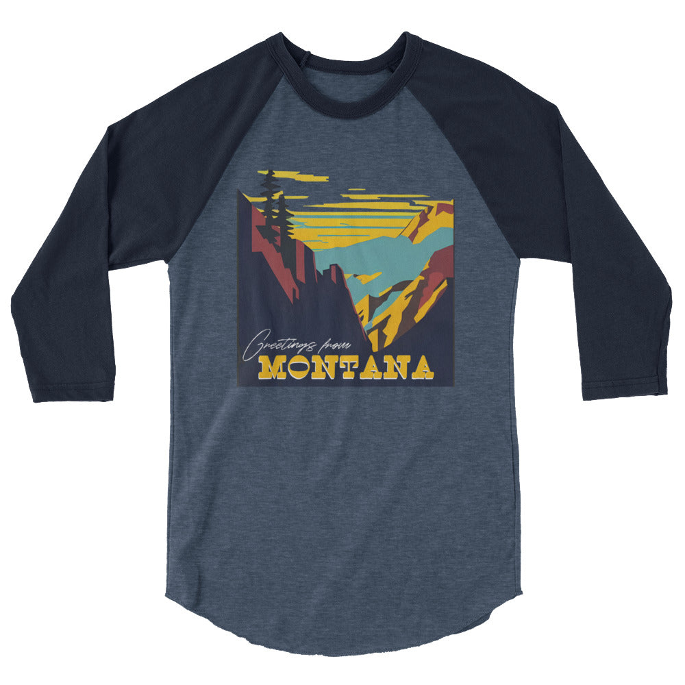 Greetings From Montana - 3/4 sleeve raglan (unisex)