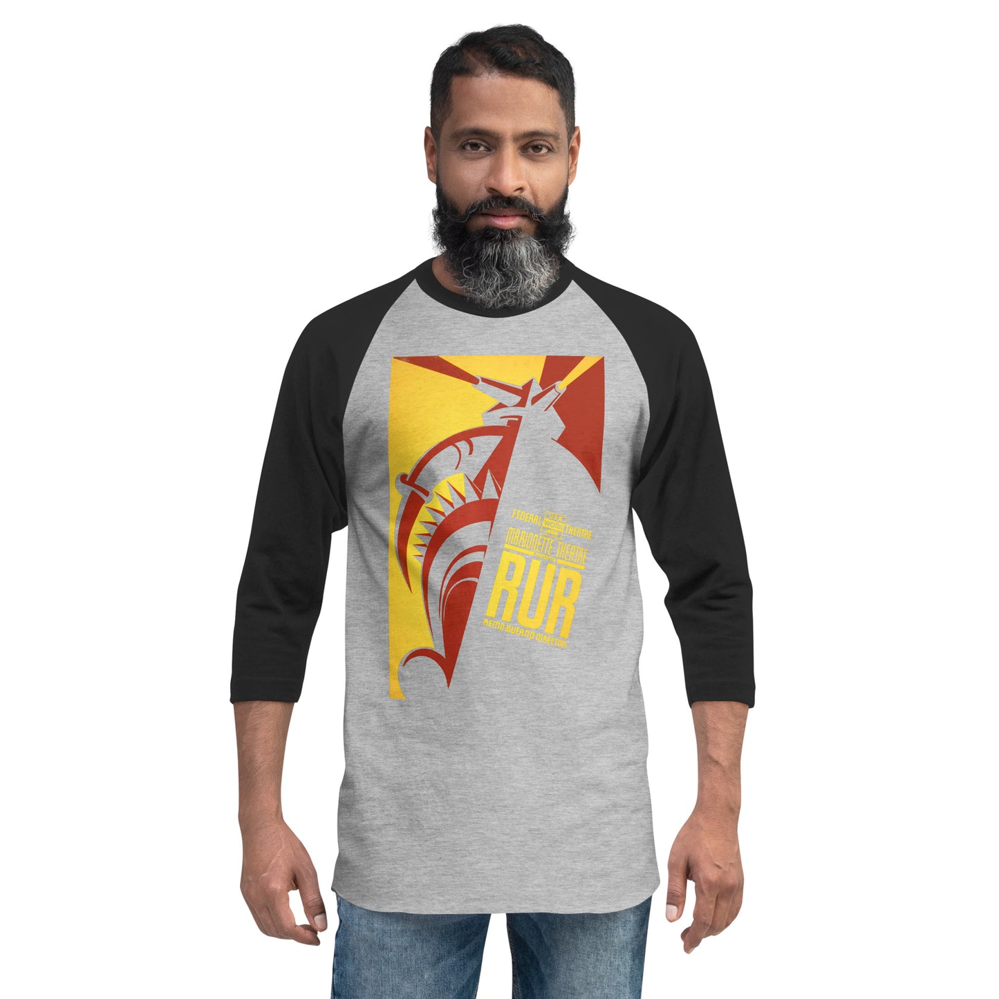 Rosssum's Universal Robots (RUR) - WPA Artwork - 3/4 sleeve raglan