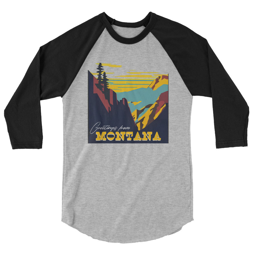 Greetings From Montana - 3/4 sleeve raglan (unisex)