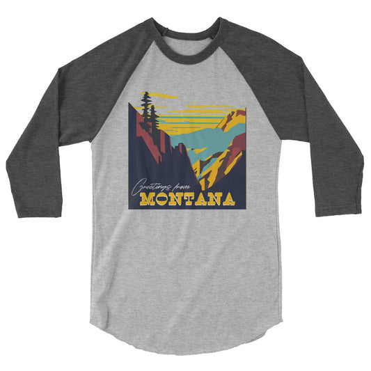 Greetings From Montana - 3/4 sleeve raglan (unisex)