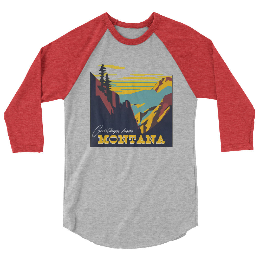 Greetings From Montana - 3/4 sleeve raglan (unisex)