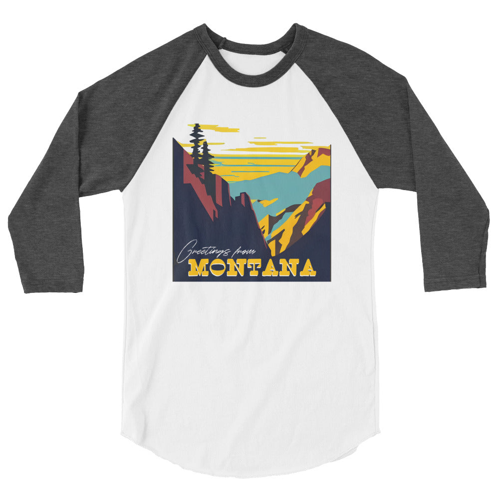 Greetings From Montana - 3/4 sleeve raglan (unisex)