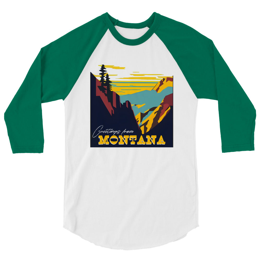 Greetings From Montana - 3/4 sleeve raglan (unisex)